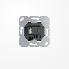 Jung USB15CASW USB-Ladegerät, 1xTyp A + 1xTyp C, schwarz