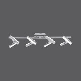 JUST LIGHT RICO LED Deckenleuchte Warmweiss 16W 8-fach stahl 11278-55