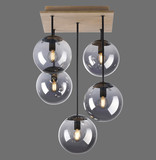 JUST LIGHT GERDA WIDOW Deckenleuchte E14 max.125W 5-fach Holz-natur 11395-79