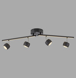 JUST LIGHT JARIK LED Deckenleuchte Warmweiss 10,8W 5-fach schwarz 11402-18