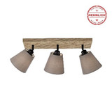 JUST LIGHT GERDA MICHEL Deckenleuchte E27 max. 40W 3-fach Holz-natur 11582-79