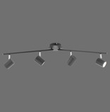 JUST LIGHT TARIK Deckenleuchte GU10 Warmweiss max.18W 4-fach anthrazit 11944-13