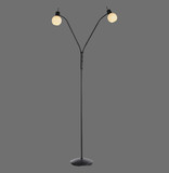 JUST LIGHT LOKI Stehleuchte E14 Warmweiss max.10W 2-fach schwarz 12158-18