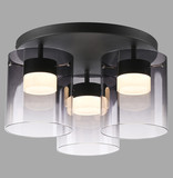 JUST LIGHT ELIO LED Deckenleuchte Warmweiss Dimmbar 22,5W 3-fach schwarz 14041-18