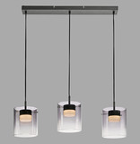 JUST LIGHT ELIO LED Pendelleuchte Warmweiss Dimmbar 22,5W 3-fach schwarz 14043-18