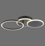 JUST LIGHT SEVENT LED Deckenleuchte Warmweiss 25,5W schwarz 14116-18