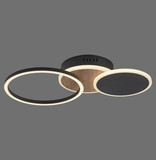 JUST LIGHT SEVENT LED Deckenleuchte Warmweiss 25,5W Holzdekor 14116-78