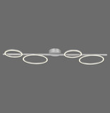JUST LIGHT MINI RITUS LED Deckenleuchte Warmweiss Dimmbar 36W silber 14211-21
