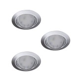 Kanlux Einbauleuchten-Set inklusive Lampe TRIBIS II 3er-Pack LED GU10 Chrom 3x 23847