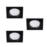 Kanlux Einbauleuchten-Set inklusive Lampe TRIBIS II 3er-Pack LED GU10 Schwarz 3x 23853