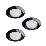 Kanlux Einbauleuchten-Set inklusive Lampe TRIBIS II 3er-Pack LED GU10 Schwarz 3x 23855