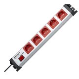 Kopp Steckdosenleiste Powerversal 5-fach mit Überspannungsschutz und Schalter