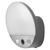 LEDVANCE SMART+ Round LED Camera, Kamera Wandleuchte 15W warmweiss dimmbar Bewegungsmelder IP44 dunkelgrau