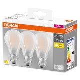 OSRAM LED Lampe BASE Classic 3er-Pack Filament matt E27 7,5W 1055Lm warmweiss 2700K wie 75W