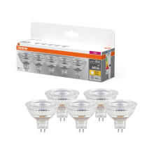 5er Pack OSRAM LED Spot, Strahler BASE MR16 3.8W 827 GU5.3 Warmweiss 4099854334337