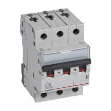 Legrand TX3 Leitungsschutzschalter C-Charakteristik, 20A, 3-polig, 6kA, 400VAC, 3 Teilungseinheiten, 403546