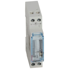 Legrand Zeitschaltuhr MicroRex T11, analog mit 24 Stunden-Programm (Reiheneinbau-Zeitschaltuhr für Hutschiene, 1-modulig), 412780