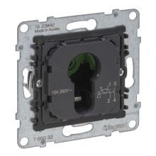 Legrand SEANO Schlüsselschalter-Einsatz 0-1 für DIN-Halbzylinder, Schraubklemmen, 2 Positionen 0-1, 2-polig, 10 A, 230V, 765033