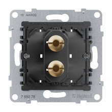 Legrand SEANO 1-fach Lautsprecher-Anschluss, Einsatz, 4mm-Buchsen, vergoldete Messing-Buchsen für erstklassige Signalübertragung, 765078