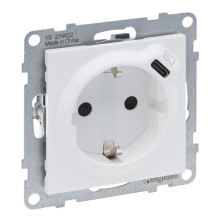 Legrand SEANO 2 in 1 Steckdose, USB Typ C-Kombinationssteckdose, mit erhöhtem Berührungsschutz, Steckklemmen, 16A, Ultraweiß, 765126