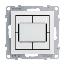 Legrand SEANO 4-fach elektronischer Taster 0-24 V, max. 1A, Tasten separat ansteuerbar (beleuchtbar), inkl. Wippe, Ultraweiß, 765146