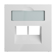 Legrand SEANO Abdeckung 2x RJ45 für Datendosen von Metz, Telegärtner und Rutenbeck, inkl. Beschriftungsfeld, Ultraweiß, 765159