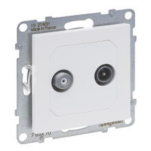 Legrand SEANO Einzeldose TV-SAT, 2 Kabel, Sternverkabelung HD-TV, Anschlussdämpfung: 1.5dB, Ultraweiß, 765170