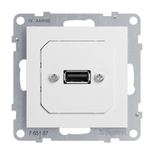 Legrand SEANO USB-Datendose mit Kabel, Einsatz inklusive Abdeckung, USB 3.0, Kabellänge: 15cm, Ultraweiß, 765187