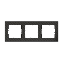 Legrand Seano+ 3-fach Rahmen mit Echtmaterialoberfläche, nachhaltige Produktion und Verpackung, Karbon, 765193