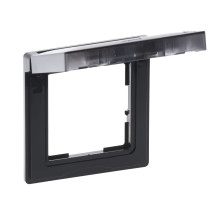 Legrand SEANO 1-fach Rahmen mit Klappdeckel für Standardeinsätze zur Erhöhung der Schutzart auf IP44, 87x87mm, Schwarz, 765344