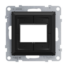 Legrand SEANO 4-fach elektronischer Taster 0-24 V, max. 1A, Tasten separat ansteuerbar (beleuchtbar), inkl. Wippe, Schwarz, 765346