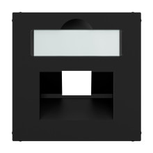 Legrand SEANO Abdeckung 1x RJ45 für Datendosen von Metz, Telegärtner und Rutenbeck, inkl. Beschriftungsfeld, Schwarz, 765358