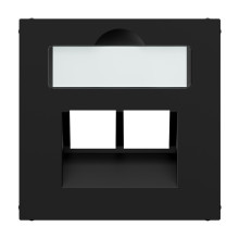 Legrand SEANO Abdeckung 2x RJ45 für Datendosen von Metz, Telegärtner und Rutenbeck, inkl. Beschriftungsfeld, Schwarz, 765359