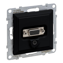 Legrand SEANO HD15 Anschlusseinheit + 3 mm Jack, Einsatz inklusive Abdeckung, Schraubklemmen, Schwarz, 765360