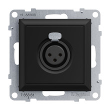 Legrand SEANO XLR-Dose 3-polig weiblich, Einsatz inklusive Abdeckung, Schraubklemmen: 0,5mm2, Schwarz, 765361