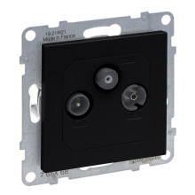 Legrand SEANO Durchgangsdose TV-R-SAT, HD-TV, Anschlussdämpfung: 14dB, Schwarz, 765368