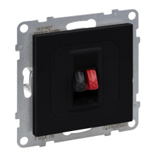 Legrand SEANO Lautsprecher-Anschluss 1-fach mit Federklemmen (Rot/Schwarz) 1-fach, Schwarz, 765376