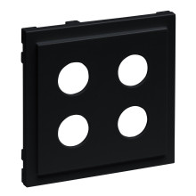 Legrand SEANO Abdeckung für Lautsprecher-Anschlussdose 2-fach, 4mm-Buchsen, Schwarz, 765379