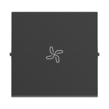 Legrand SEANO Wippe mit Lüftersymbol für Wechselschalter, Taster und Kreuzschalter, Schalterabdeckung, Wippenplatte, Anthrazit, 765414