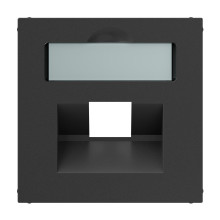 Legrand SEANO Abdeckung 1x RJ45 für Datendosen von Metz, Telegärtner und Rutenbeck, inkl. Beschriftungsfeld, Anthrazit, 765458