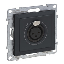 Legrand SEANO XLR-Dose 3-polig weiblich, Einsatz inklusive Abdeckung, Schraubklemmen: 0,5mm2, Anthrazit, 765461