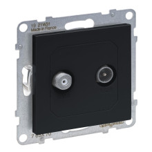 Legrand SEANO Einzeldose TV-SAT, 2 Kabel, Sternverkabelung HD-TV, Anschlussdämpfung: 1.5dB, Anthrazit, 765470