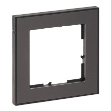 Legrand Seano+ 1-fach Rahmen mit Echtmaterialoberfläche, nachhaltige Produktion und Verpackung, Dark Steel, 765491