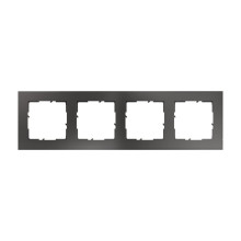 Legrand Seano+ 4-fach Rahmen mit Echtmaterialoberfläche, nachhaltige Produktion und Verpackung, Dark Steel, 765494