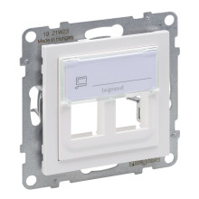 Legrand SEANO 2-fach Key-Stone-Adapter zum Einschnappen von Key-Stone-Datendosen, Key-Stone Modul, Ultraweiß, 765602
