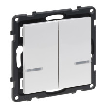 Legrand SEANO with Netatmo Wandsender Licht - 2-fach, 2 Schaltwippen, LED-Batteriestatus, Befestigung auf jeder Oberfläche, Smart Home, Ultraweiß, 765634