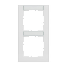 Legrand Seano+ 2-fach Rahmen vertikal mit Beschriftungsfeld, nachhaltige Produktion und Verpackung, Ultraweiß, 765992