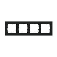 Legrand SEANO Natura 4-fach Rahmen aus Echtmaterial, nachhaltige Produktion und Verpackung, Designausführung: Black Smoked Glas, 766114