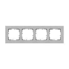 Legrand SEANO Natura 4-fach Rahmen aus Echtmaterial, nachhaltige Produktion und Verpackung, Designausführung: Aluminium eloxiert, 766124
