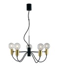 LUCE Design Axon Pendelleuchte 5fach E27 Schwarz/Gold
